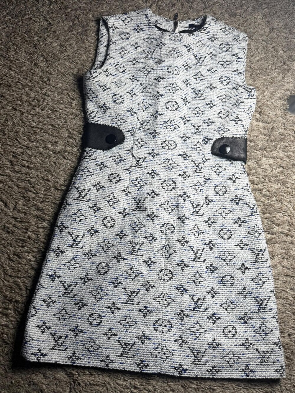 Louis Vuitton Monogram Knit Dress in Light Gray and Black